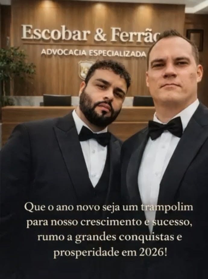 Sócios do escritório Escobar & Ferrão Advogados Associados em confraternização de ano novo